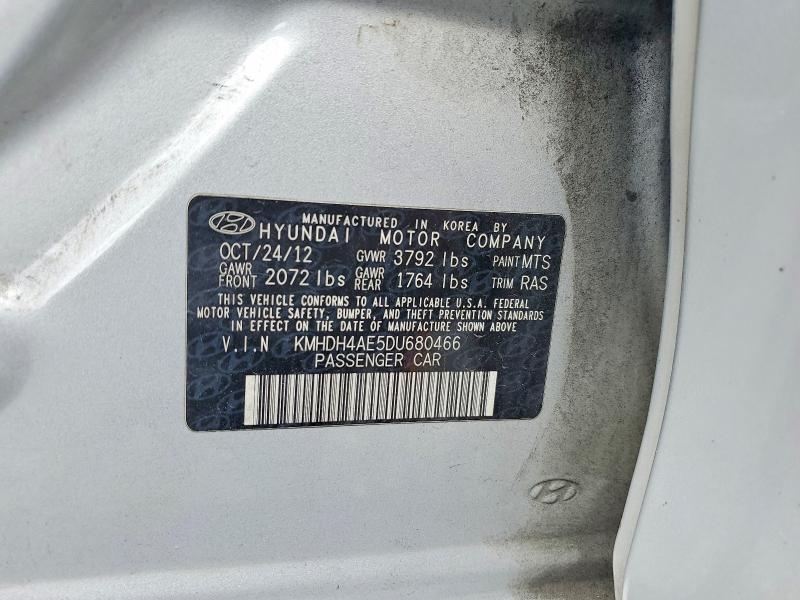 Продаж на аукціоні авто 2013 Hyundai Elantra, vin: KMHDH4AE5DU680466, номер лоту: 70398266