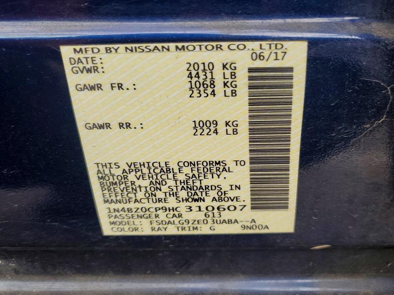 Aukcja sprzedaży 2017 Nissan Leaf, vin: 1N4BZ0CP9HC310607, numer aukcji: 66853776