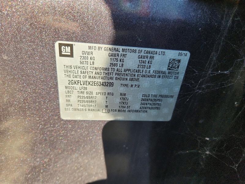 2014 Gmc Terrain მანქანა იყიდება აუქციონზე, vin: 2GKFLVEK2E6343209, აუქციონის ნომერი: 69045756
