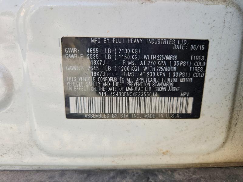 Aukcja sprzedaży 2015 Subaru Outback, vin: 4S4BSBNC4F3355614, numer aukcji: 68310236