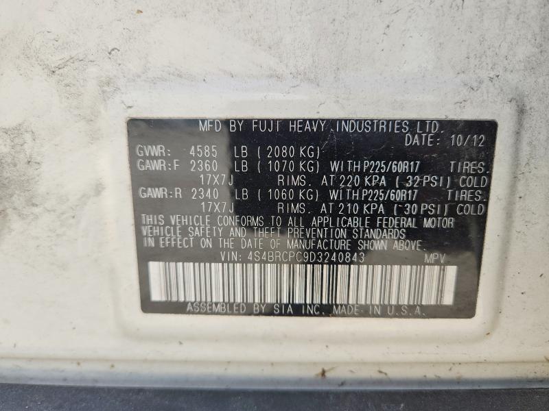 Aukcja sprzedaży 2013 Subaru Outback, vin: 4S4BRCPC9D3240843, numer aukcji: 68369796
