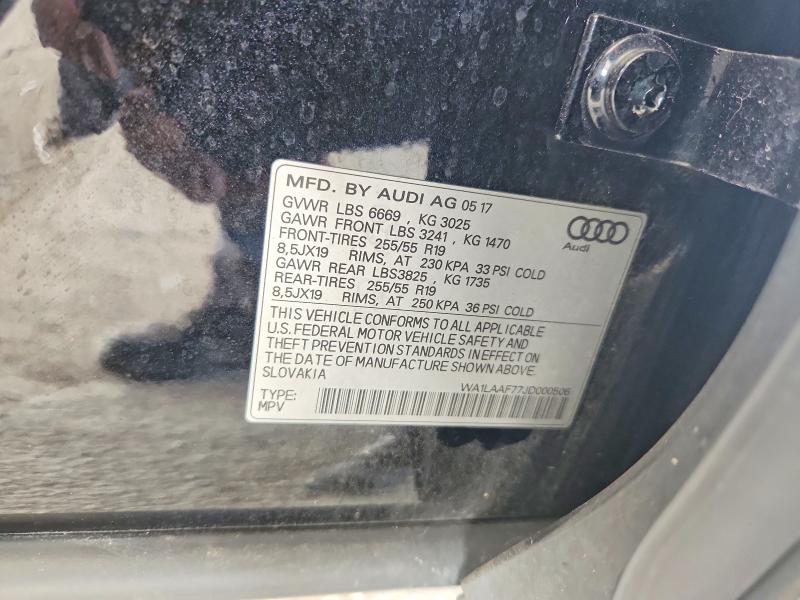 2018 Audi Q7 მანქანა იყიდება აუქციონზე, vin: WA1LAAF77JD000506, აუქციონის ნომერი: 68945356