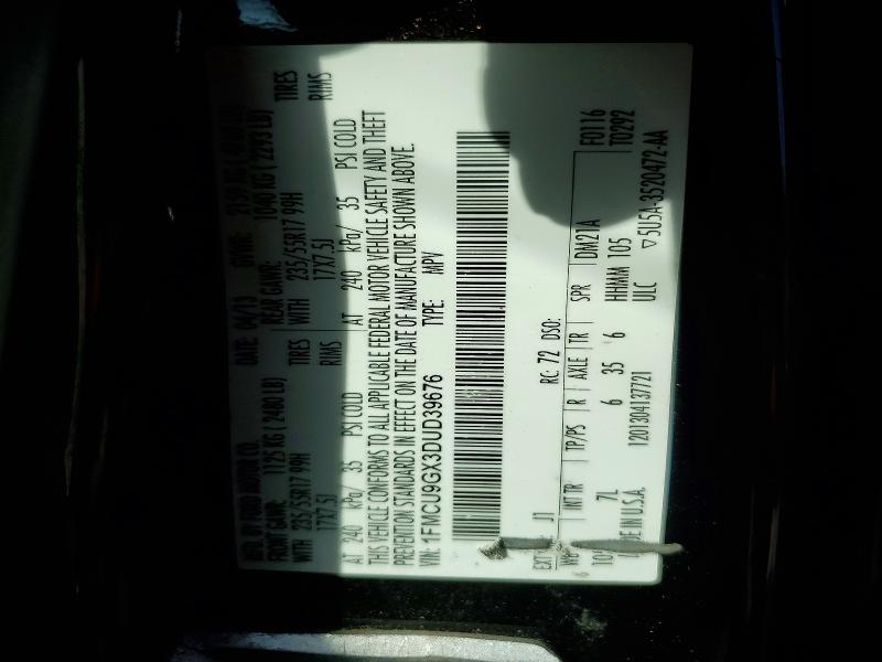 69449936 :رقم المزاد ، 1FMCU9GX3DUD39676 vin ، 2013 Ford Escape مزاد بيع