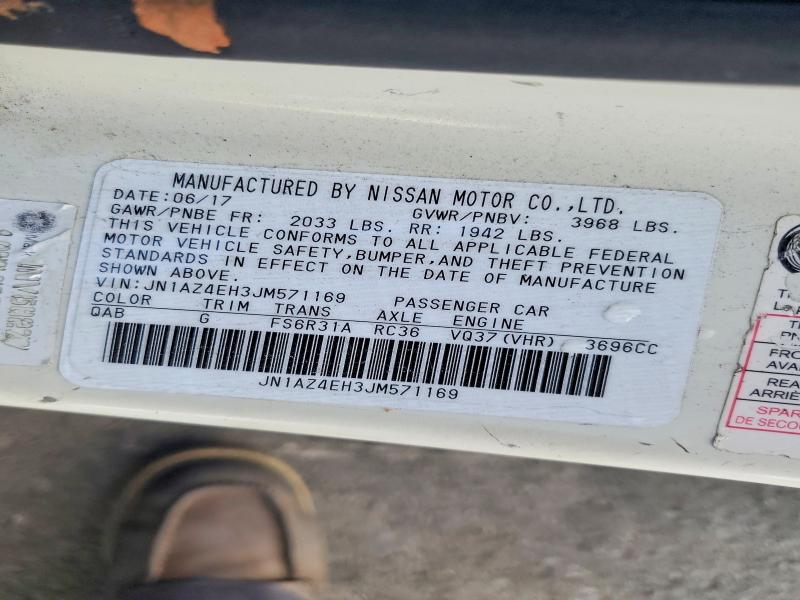 Продажа на аукционе авто 2018 Nissan 370z, vin: JN1AZ4EH3JM571169, номер лота: 70345476