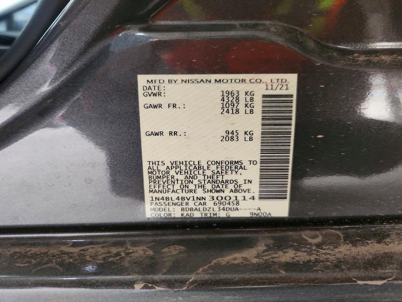 Aukcja sprzedaży 2022 Nissan Altima, vin: 1N4BL4BV1NN300114, numer aukcji: 68790446