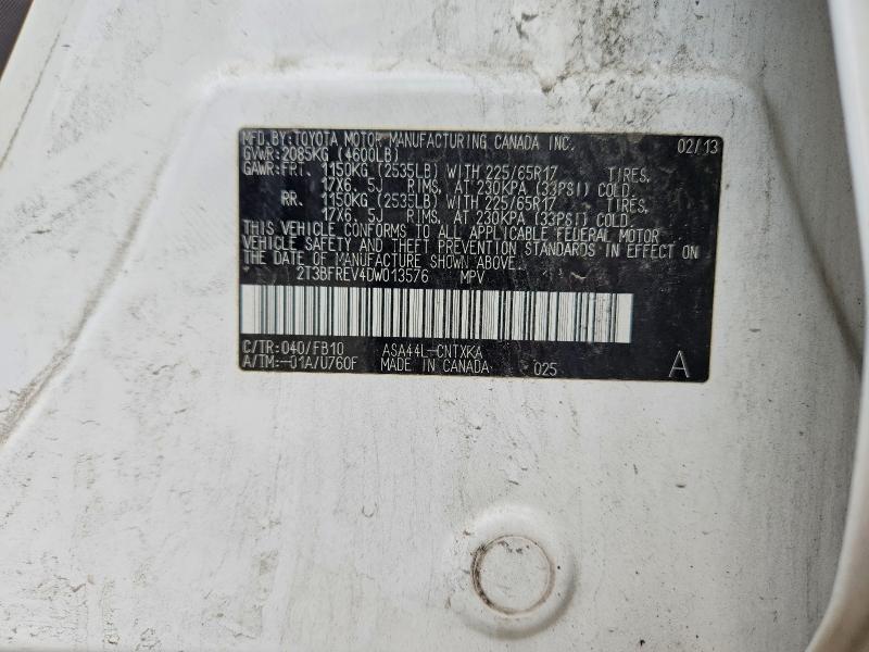 Aukcja sprzedaży 2013 Toyota Rav4, vin: 2T3BFREV4DW013576, numer aukcji: 71119356
