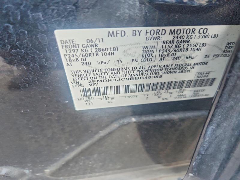Продажа на аукционе авто 2011 Ford Edge, vin: 2FMDK3JC9BBB48358, номер лота: 63415156