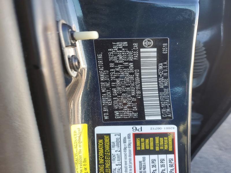 2013 Toyota Camry მანქანა იყიდება აუქციონზე, vin: 4T1BF1FK7DU644613, აუქციონის ნომერი: 68930226