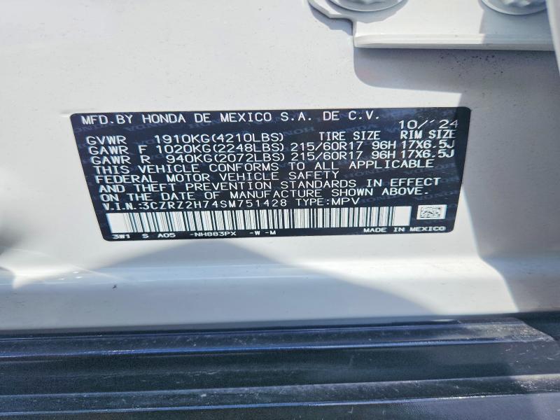 Продаж на аукціоні авто 2025 Honda Hr-v, vin: 3CZRZ2H74SM751428, номер лоту: 68563066