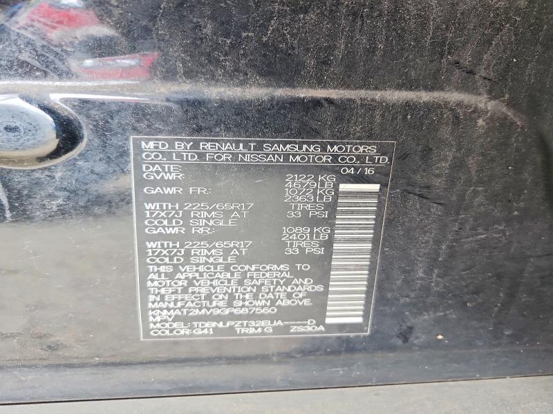Aukcja sprzedaży 2016 Nissan Rogue, vin: KNMAT2MV9GP687560, numer aukcji: 70794396