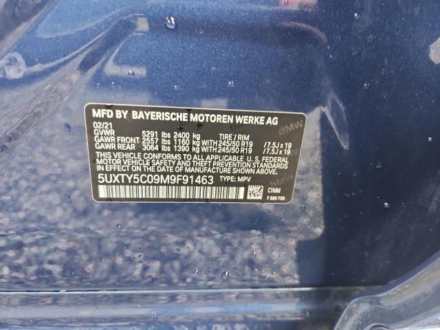 2021 Bmw X3 მანქანა იყიდება აუქციონზე, vin: 5UXTY5C09M9F91463, აუქციონის ნომერი: 67983626