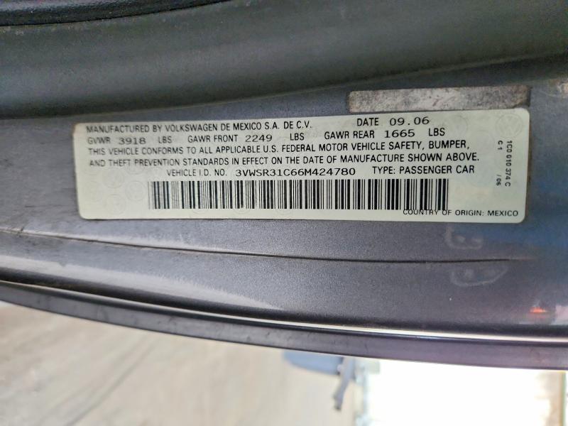 Продаж на аукціоні авто 2006 Volkswagen New Beetle, vin: 3VWSR31C66M424780, номер лоту: 66855136