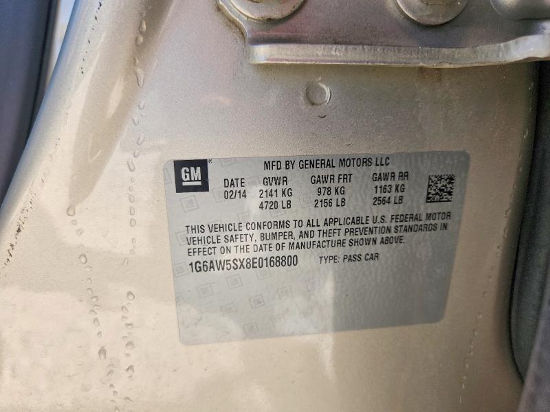 2014 Cadillac Cts მანქანა იყიდება აუქციონზე, vin: 1G6AW5SX8E0168800, აუქციონის ნომერი: 69704256