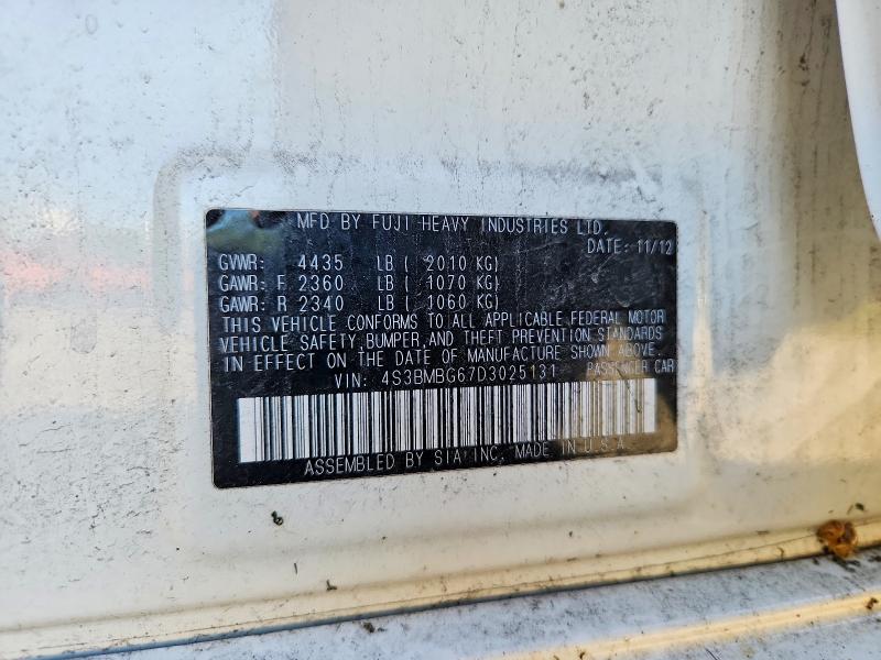 69190246 :رقم المزاد ، 4S3BMBG67D3025131 vin ، 2013 Subaru Legacy مزاد بيع