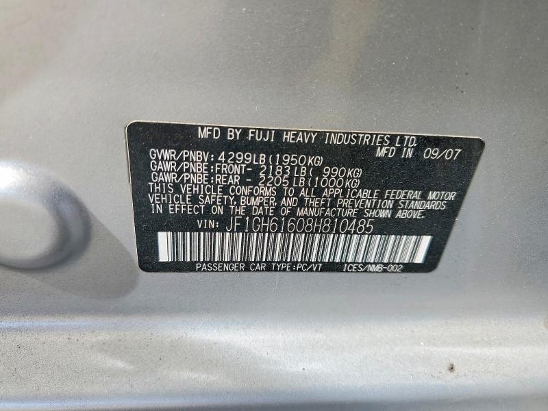 Продажа на аукционе авто 2008 Subaru Impreza, vin: JF1GH61608H810485, номер лота: 70556726
