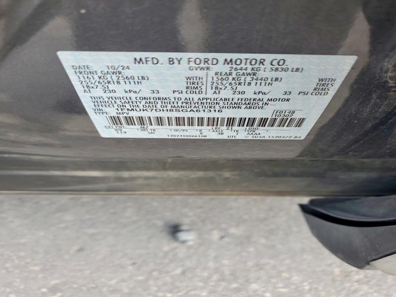 Aukcja sprzedaży 2025 Ford Explorer, vin: 1FMUK7DH8SGA61316, numer aukcji: 68105416