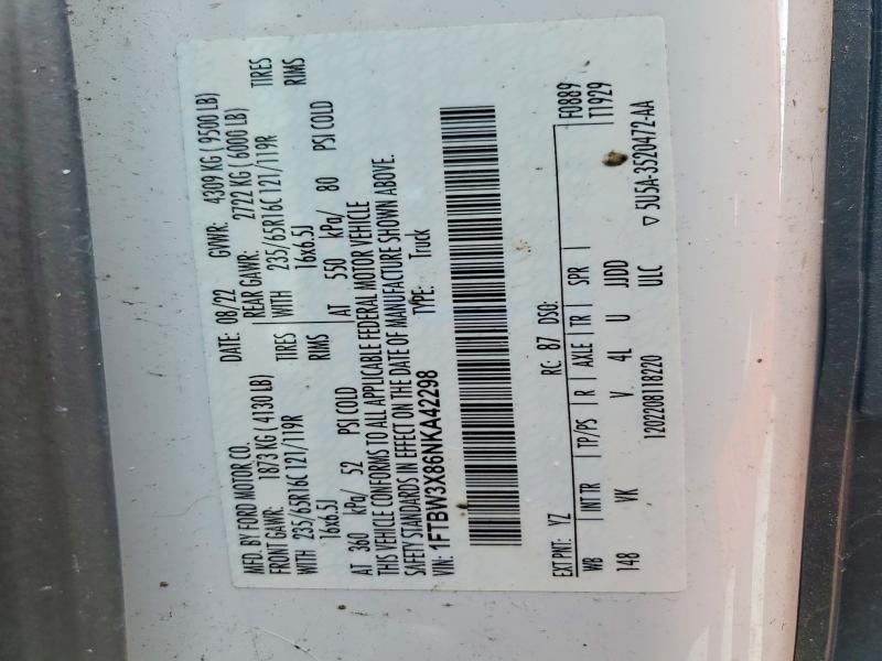 Продажа на аукционе авто 2022 Ford Transit, vin: 1FTBW3X86NKA42298, номер лота: 66410486