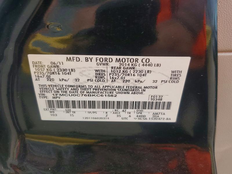 Продажа на аукционе авто 2011 Ford Escape, vin: 1FMCU0C76BKC61582, номер лота: 69898866