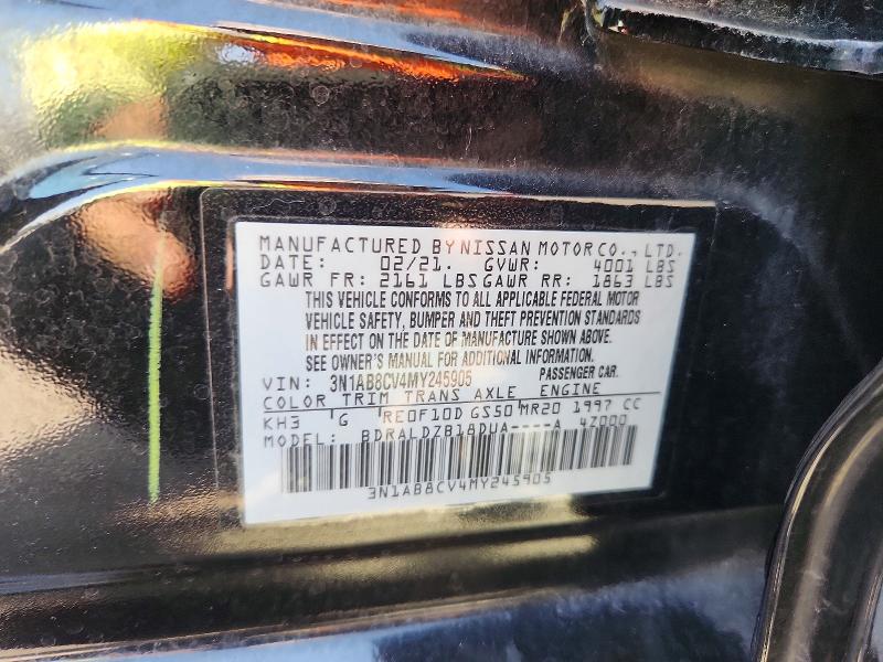 Продажа на аукционе авто 2021 Nissan Sentra, vin: 3N1AB8CV4MY245905, номер лота: 68798536
