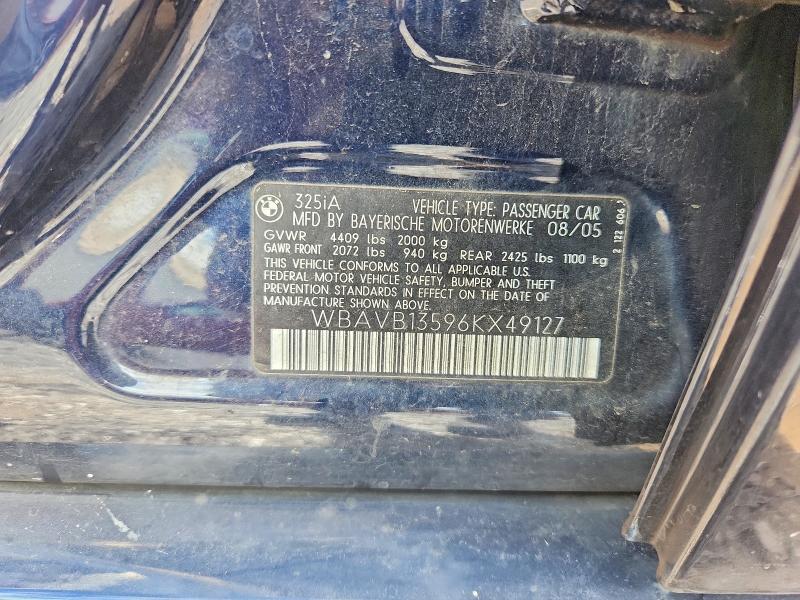 Auction sale of the 2006 Bmw 325, vin: WBAVB13596KX49127, lot number: 69330256
