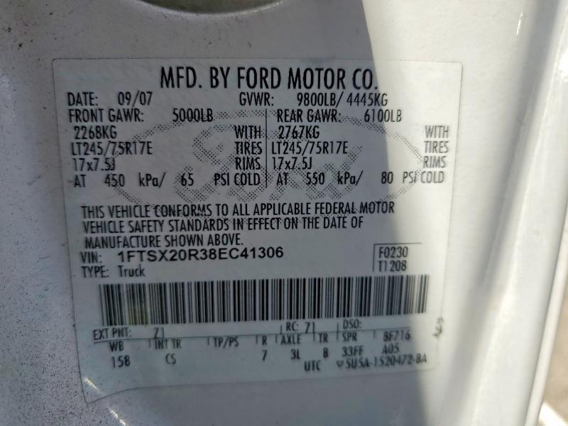 67828976 :رقم المزاد ، 1FTSX20R38EC41306 vin ، 2008 Ford F250 مزاد بيع