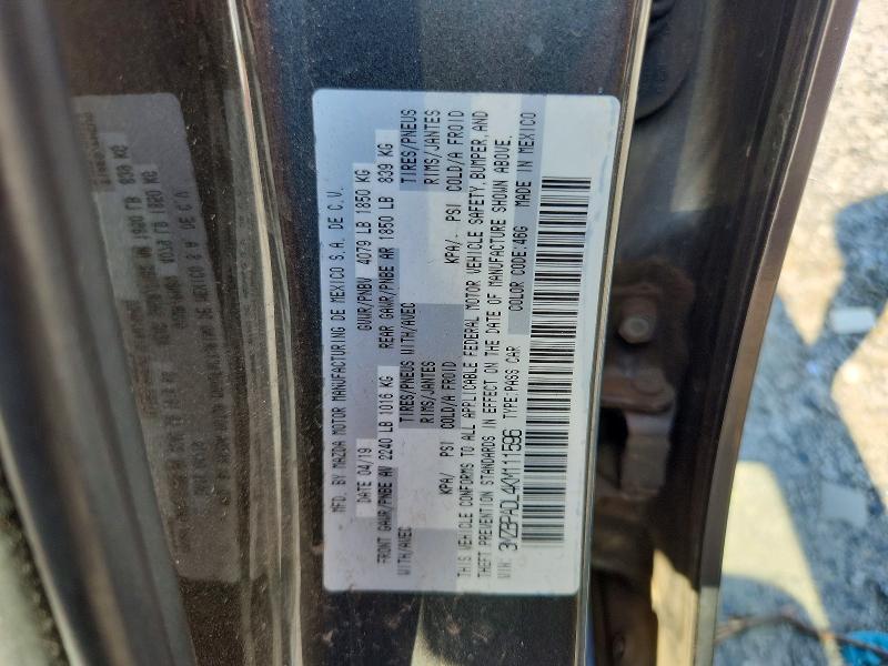 70173726 :رقم المزاد ، 3MZBPADL4KM111596 vin ، 2019 Mazda 3 مزاد بيع