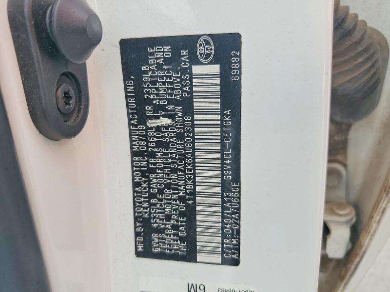 2010 Toyota Camry მანქანა იყიდება აუქციონზე, vin: 4T1BK3EK6AU602308, აუქციონის ნომერი: 68000486