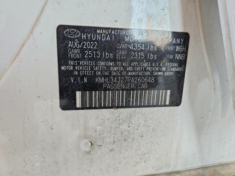 2023 Hyundai Sonata მანქანა იყიდება აუქციონზე, vin: KMHL34J27PA260648, აუქციონის ნომერი: 66626636