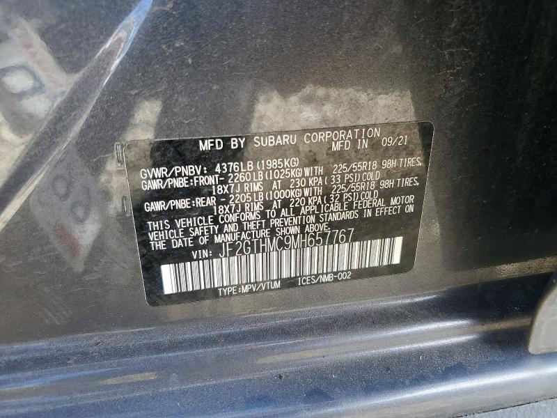 Aukcja sprzedaży 2021 Subaru Crosstrek, vin: JF2GTHMC9MH657767, numer aukcji: 67481596
