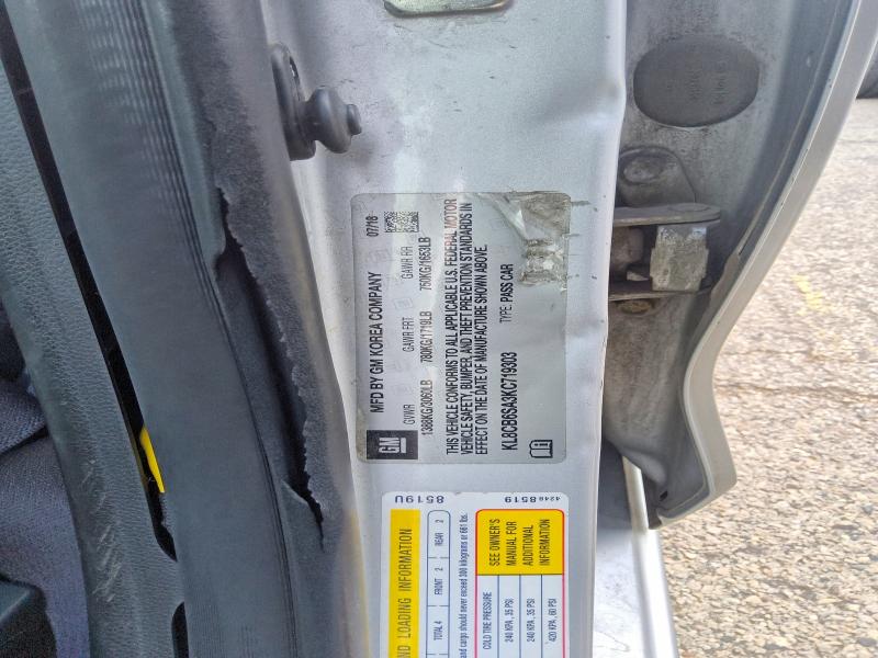2019 Chevrolet Spark მანქანა იყიდება აუქციონზე, vin: KL8CB6SA3KC719303, აუქციონის ნომერი: 66341416