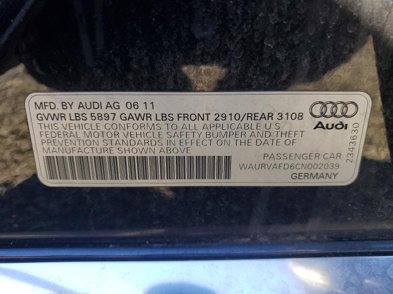 Aukcja sprzedaży 2012 Audi A8, vin: WAURVAFD6CN002039, numer aukcji: 69231146