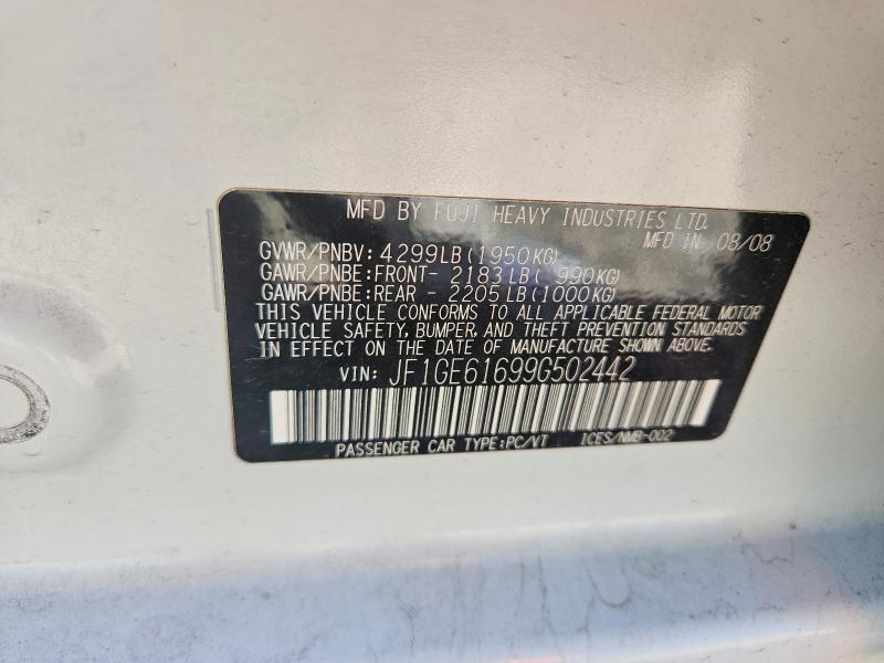 Aukcja sprzedaży 2009 Subaru Impreza, vin: JF1GE61699G502442, numer aukcji: 67837126