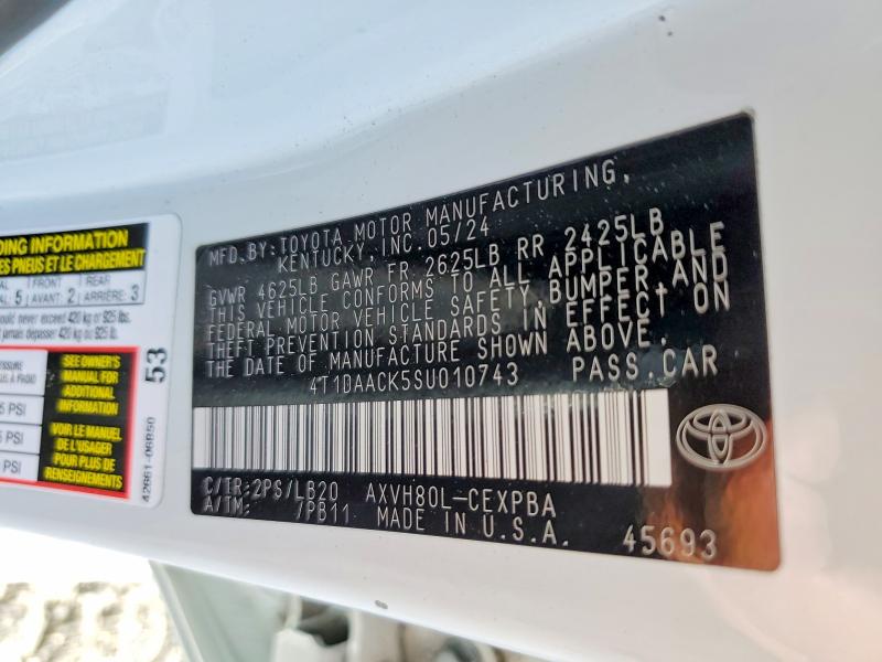 Продажа на аукционе авто 2025 Toyota Camry, vin: 4T1DAACK5SU010743, номер лота: 67461046