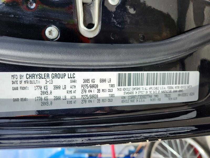 Продаж на аукціоні авто 2013 Ram 1500, vin: 1C6RR7JT3DS627744, номер лоту: 69844026
