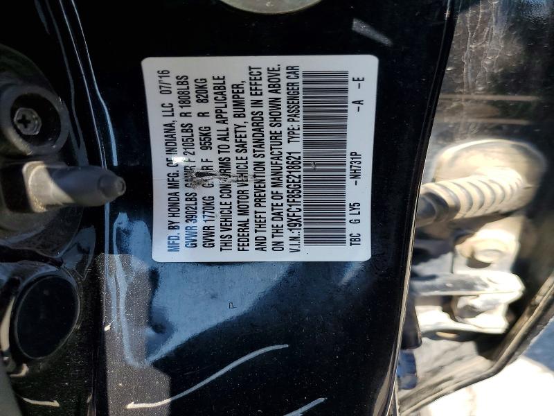 Продажа на аукционе авто 2016 Honda Civic, vin: 19XFC1F85GE218621, номер лота: 68507656