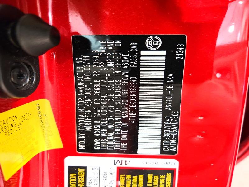 2011 Toyota Camry მანქანა იყიდება აუქციონზე, vin: 4T4BF3EK0BR183240, აუქციონის ნომერი: 69794916