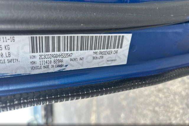 Auction sale of the 2017 Dodge Challenger, vin: 2C3CDZAG6HH522547, lot number: 69829826