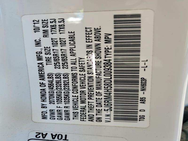 Продаж на аукціоні авто 2013 Honda Cr-v, vin: 5J6RM4H58DL009384, номер лоту: 69783386