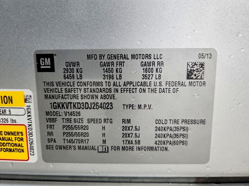 Продаж на аукціоні авто 2013 Gmc Acadia, vin: 1GKKVTKD3DJ264023, номер лоту: 71097386