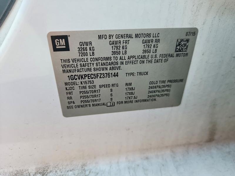 68703536 :رقم المزاد ، 1GCVKPEC5FZ376144 vin ، 2015 Chevrolet Silverado مزاد بيع