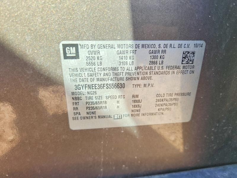 Auction sale of the 2015 Cadillac Srx, vin: 3GYFNEE36FS556630, lot number: 67383386