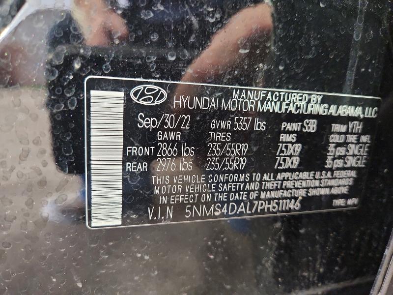 Продажа на аукционе авто 2023 Hyundai Santa Fe, vin: 5NMS4DAL7PH511146, номер лота: 69393506