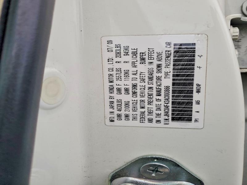 Aukcja sprzedaży 2010 Acura Tsx, vin: JH4CU4F43AC000866, numer aukcji: 69672246