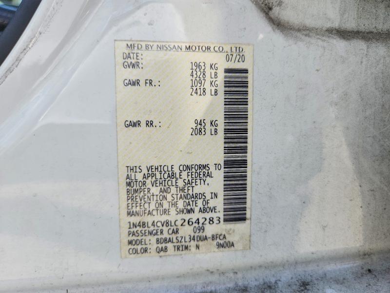 68008166 :رقم المزاد ، 1N4BL4CV8LC264283 vin ، 2020 Nissan Altima مزاد بيع