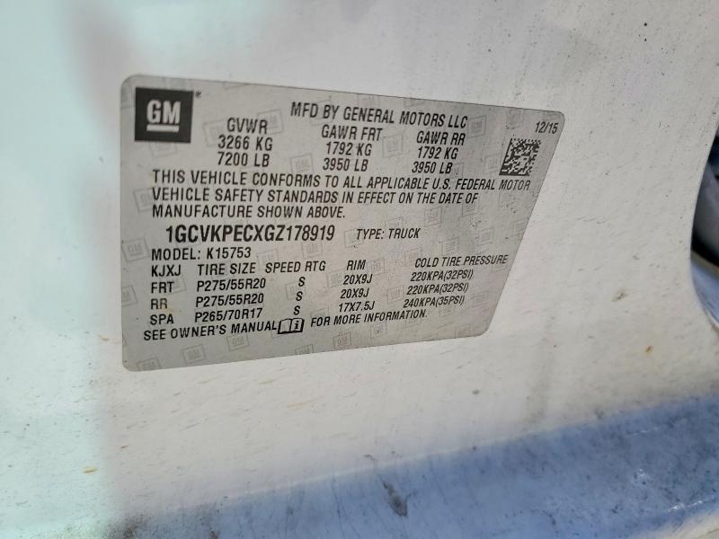 70798906 :رقم المزاد ، 1GCVKPECXGZ178919 vin ، 2016 Chevrolet Silverado مزاد بيع