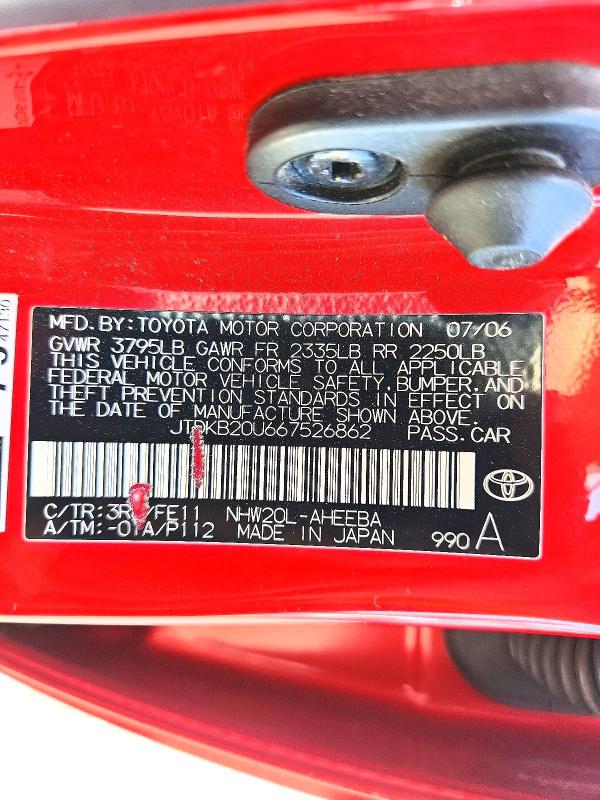 71055156 :رقم المزاد ، JTDKB20U667526862 vin ، 2006 Toyota Prius مزاد بيع