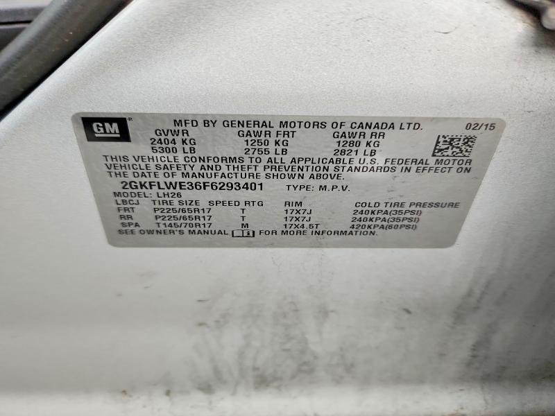 Aukcja sprzedaży 2015 Gmc Terrain, vin: 2GKFLWE36F6293401, numer aukcji: 69550766