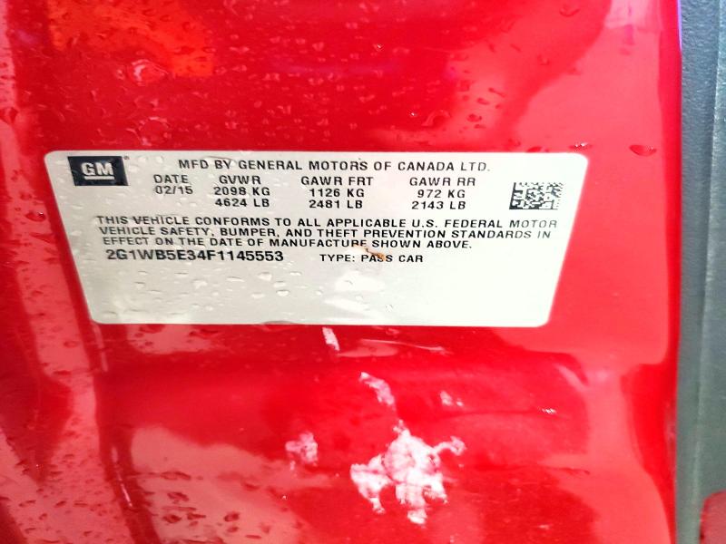 Auction sale of the 2015 Chevrolet Impala Limited, vin: 2G1WB5E34F1145553, lot number: 67093916