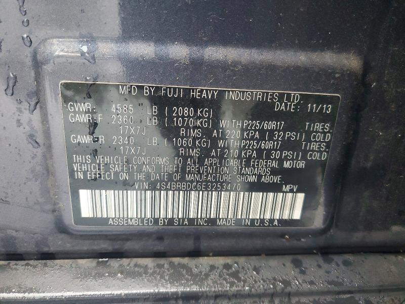 70882046 :رقم المزاد ، 4S4BRBDC6E3253470 vin ، 2014 Subaru Outback مزاد بيع