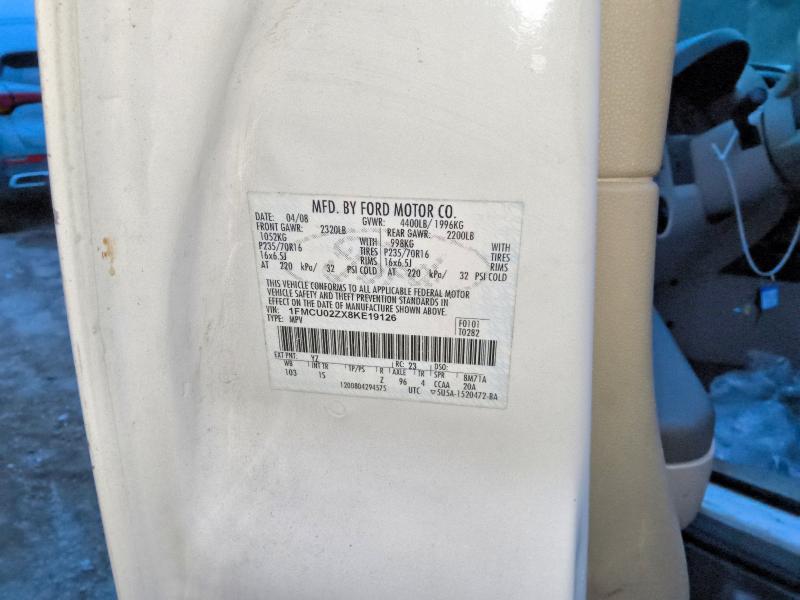 70250096 :رقم المزاد ، 1FMCU02ZX8KE19126 vin ، 2008 Ford Escape مزاد بيع